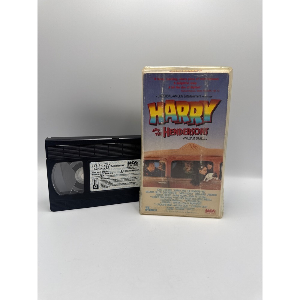 Harry and the Hendersons VHS 1987 MCA Home Video John‎ Lithgow Bigfoot Movie